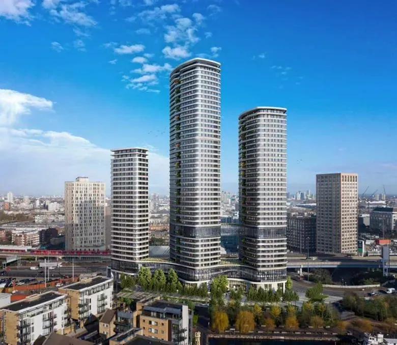 Certified Passivhaus residential towers, Canary Wharf, London